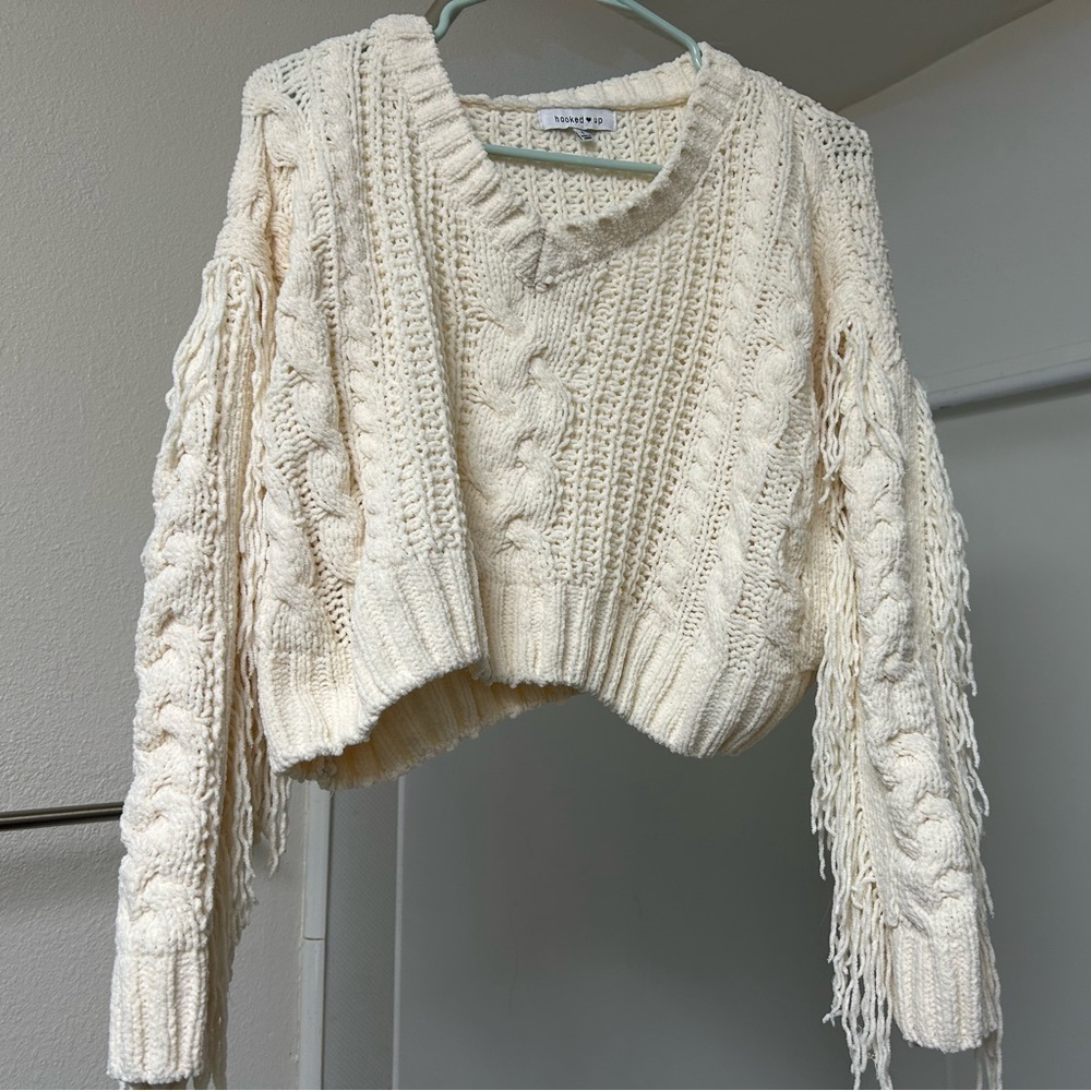S cream-colored crop sweater - new without tags